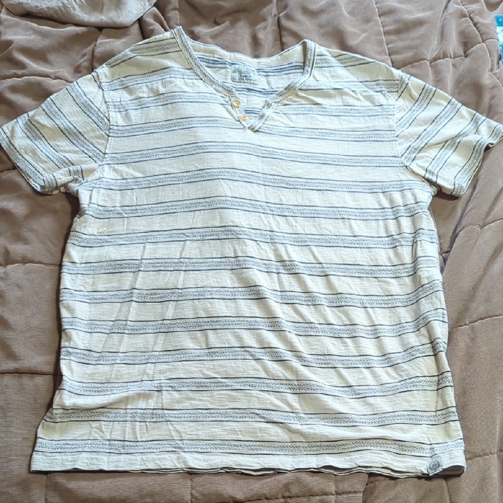 Striped Cream and Blue T-Shirt